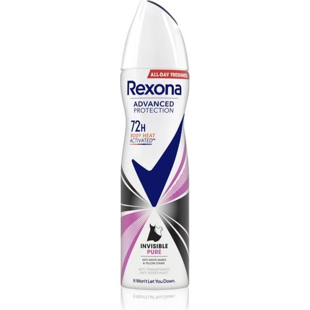 Rexona Advanced Protection Invisible Pure Ingen hvide eller gule pletter antiperspirant 150ml