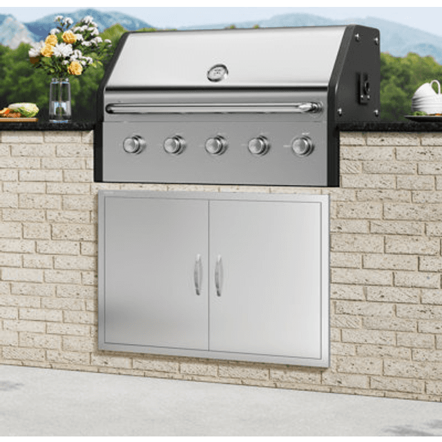 VEVOR BBQ Ø-adgangsdør 990x660 mm Rustfrit Stål