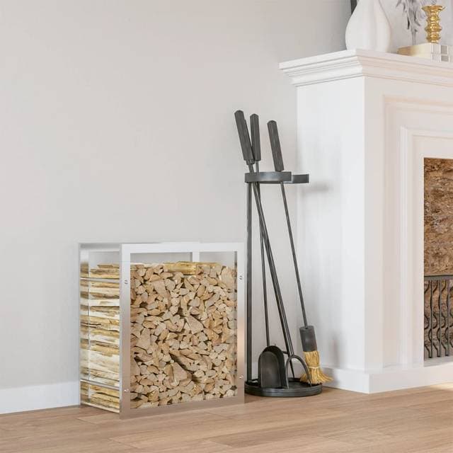 vidaXL brændestativ 80x28x86 cm rustfrit stål