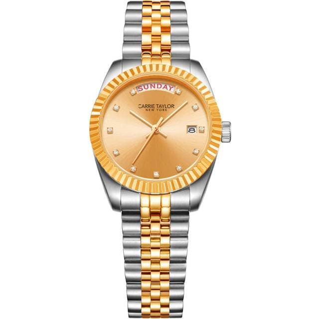 Carrie Taylor Astoria Day-Date Jubilee CTW1703 Guldfarvet krystal kvarts dameur