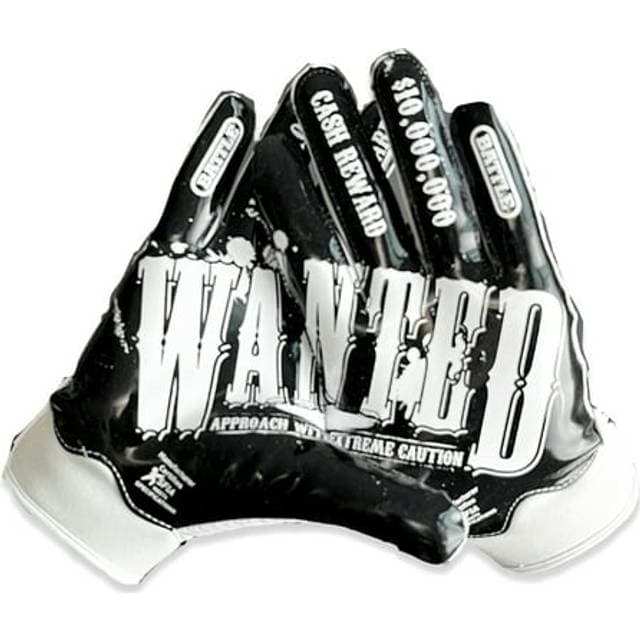 Battle Sports Wanted Doom Football Receiver Gloves Adult Black/White