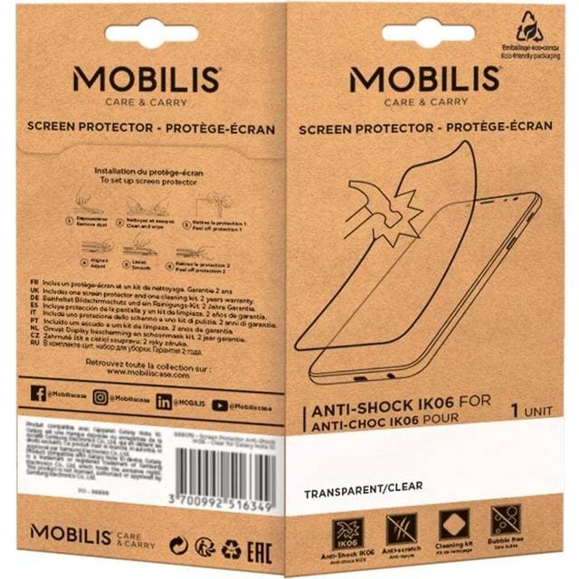 Mobilis skærmbeskytter for mobiltelefon ubrydelig og anti-stød, IK06