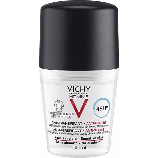 Vichy Homme 48H Anti-Perspirant Anti-Stains Deo Roll-on 50ml 1-pak