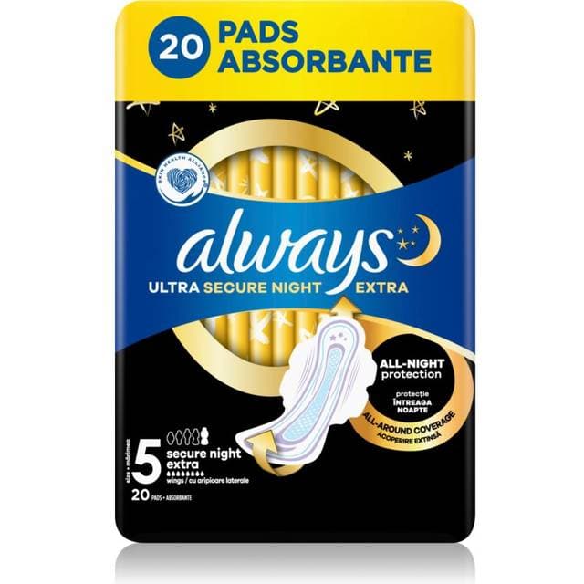 Always Ultra Sikker Nat Ekstra Absorbenter 20 Stk