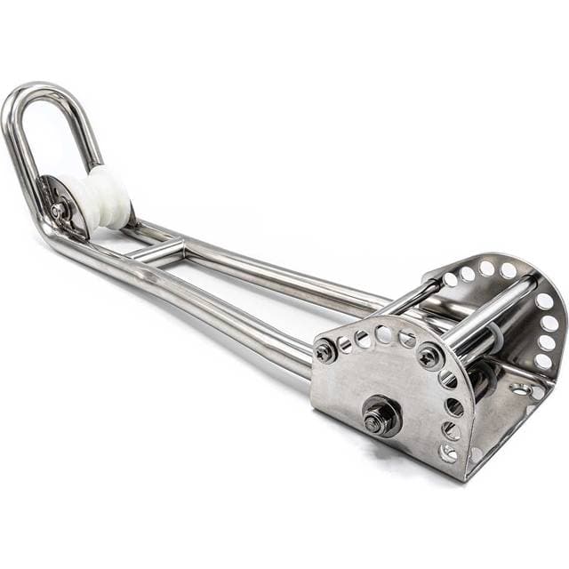 Lewmar justerbar ankerholder, lille, rørdiameter 25mm, max ankarvægt 15kg, længde 570mm, mått 150x120mm, poleret 316 rustfrit stål