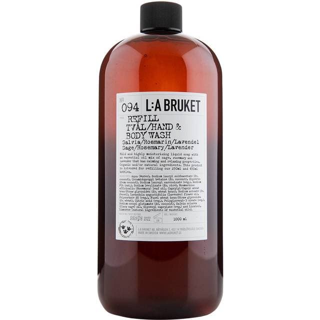 L:A Bruket 094 Hand & Body Wash Sage Rosemary Lavender Refill 1000ml