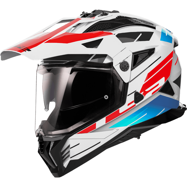 LS2 Adventurehjelm MX702 Pioneer II Namib, Hvid/Blå/Rød