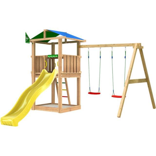 Jungle Gym Playtower Hut 2.1 with 2 Swing Module & Slide