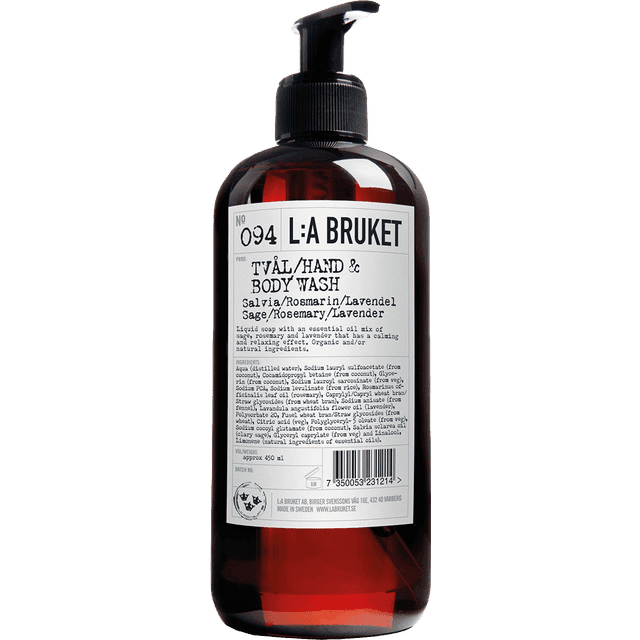 L:A Bruket 094 Hand & Body Wash Salvia Rosemary Lavender 450ml