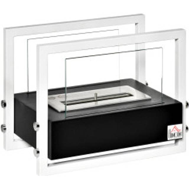 Northio Biotakka Etanolitakka Bioetanolipoltin 1,5L Paloaika Savuton Metalli Karkaistu Lasi Musta Valkoinen 39,5 X 25 X 30 Cm