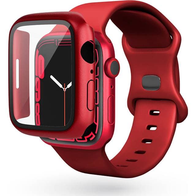 Epico Apple Watch 8/7 45mm Plastik Cover m. Indbygget Skærmbeskyttelse Rød