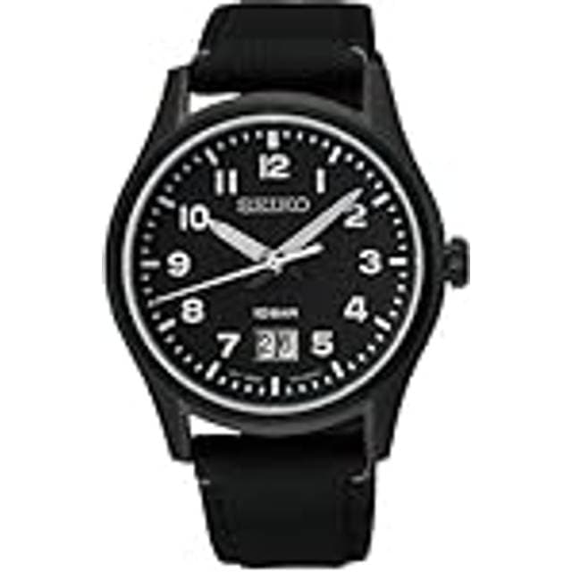 Seiko Classic SUR571P1 Herre 40 mm Analog Kvarts Hardlex Crystal Mineralglas Black 20 mm