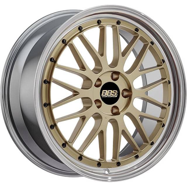 BBS LM fælg 8.5x20 ET50, 5x112, 82.0, guld/rim diamantskåret, sommer