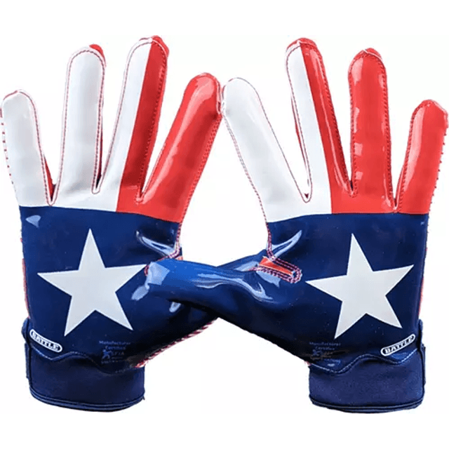 Battle Sports Texas Flag Adult Football Receiver Gloves