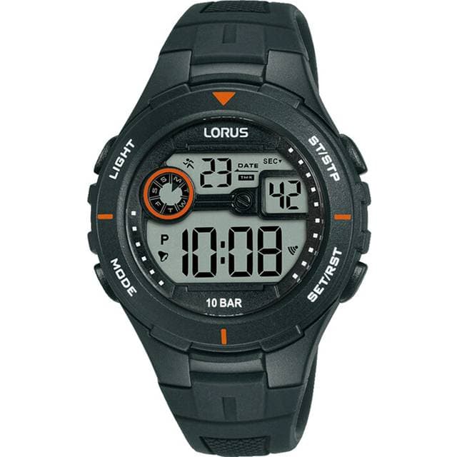 Lorus Digital R2381PX9 Herre 36 mm Analog Kvarts Mineralglas Black 18 mm