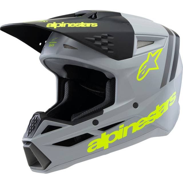 Alpinestars Crosshjelm SM3 Radium - Grøn/Sort/Gul Fluo Junior, Børn