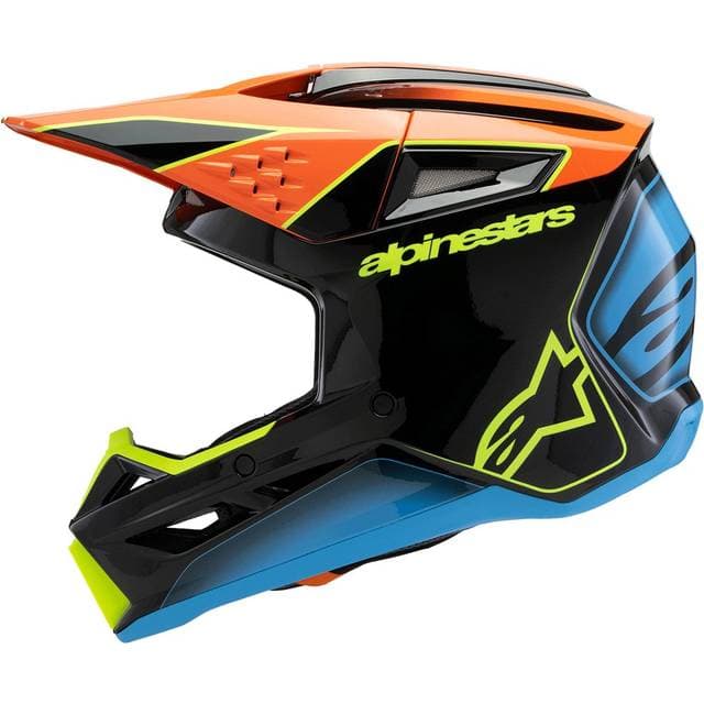 Alpinestars Crosshjelm SM3 Fray ECE06 Junior - Sort/Orange/Gul Fluo Junior, Voksen, Børn