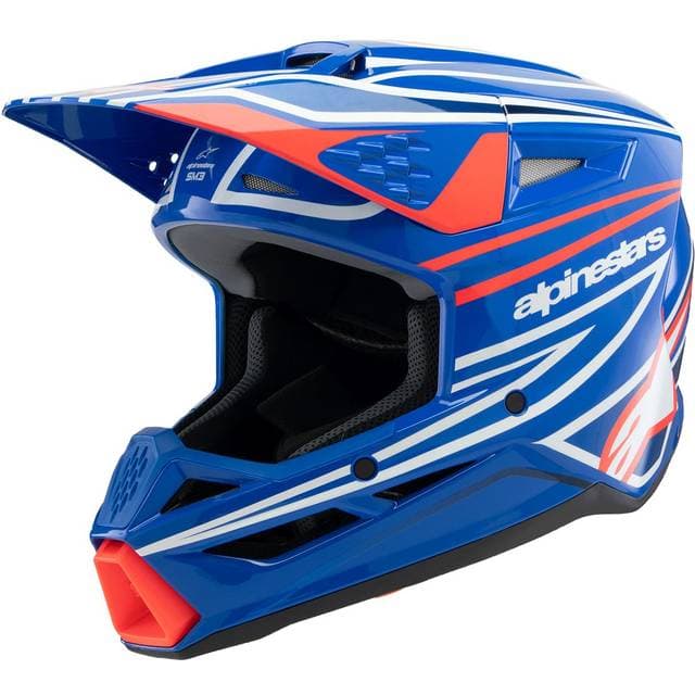 Alpinestars Crosshjelm SM3 Wurx ECE06 Junior - Blå/Rød/Hvid/Sort Junior, Voksen, Børn, Herre