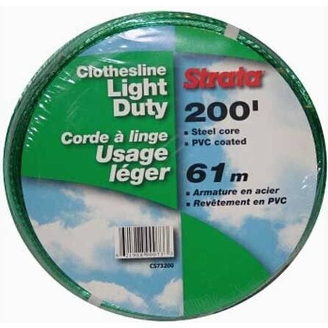 Strata 100 Feet Clothesline Outdoor Heavy Duty Galvanized Wire Steel Cable - Green