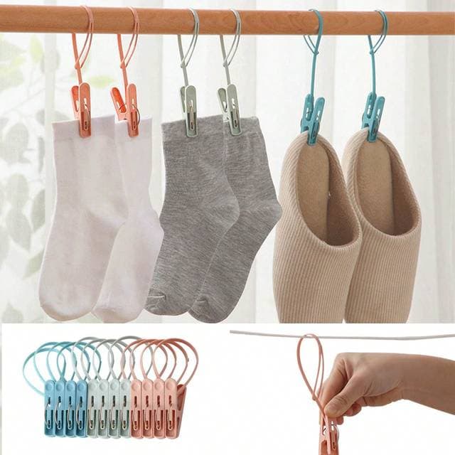 Shein Pcs Clothes Pins ClothesPins With Plastic Rope For Clothesline Drying Clothing Clips Small Mini Closepins Plastic Pegs Windproof Photo Clips Craft Cli Multicolor 12PCS,24PCS