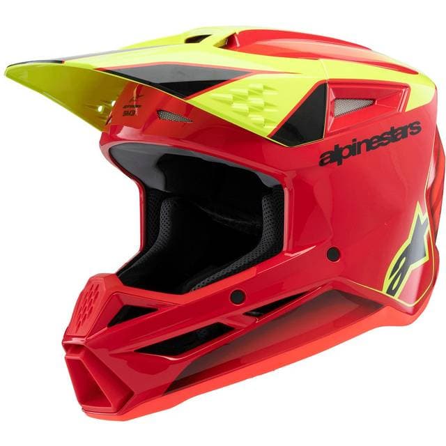 Alpinestars Crosshjelm SM3 Fray - Rød/Gul/Sort Børn, Junior