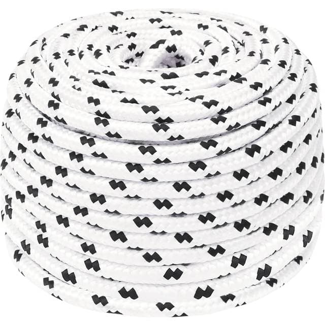 vidaXL Flettet Tovværk 8 mm x 100 m Polyester Hvid