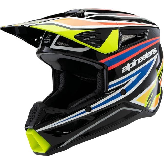Alpinestars Crosshjelm SM3 Wurx ECE06 Junior - Sort/Gul Fluo/Blå/Rød Børn