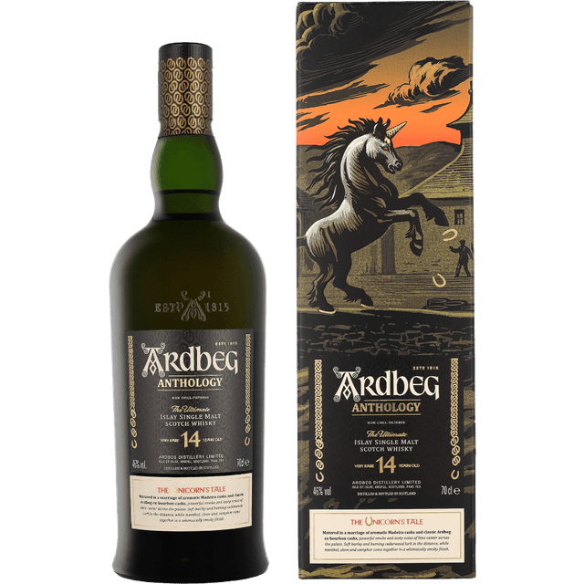 Ardbeg 14 Years Anthology Unicorn’s Tale liter Whisky med gaveæske 70 cl