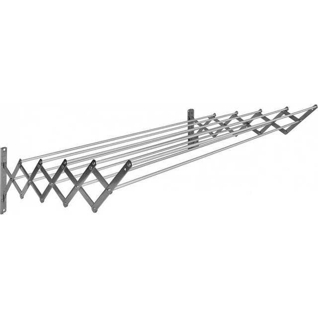 sauvic 120 Cm Extendable Aluminium Clothesline 10 Rods Silber