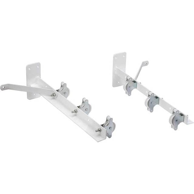 sauvic Wall Clothesline 6 Plastic Coated Pulleys Silber