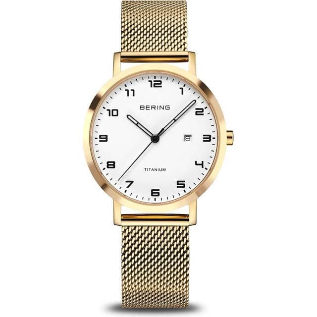 Bering Bering Titanium dameur gulddoublé meshlænke 34mm 5 bar