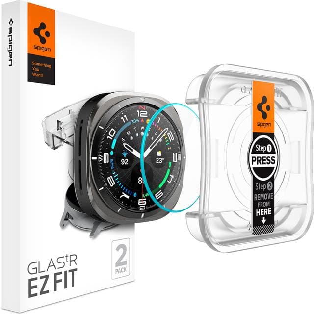 Spigen Spigen Samsung Galaxy Watch Ultra Skærmbeskytter GLAS.tR EZ Fit 2-pak