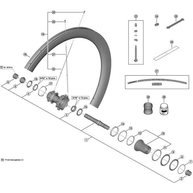 Shimano Dura Ace Aksel Komplet Baghjul WH-R9270-C36-TL-R