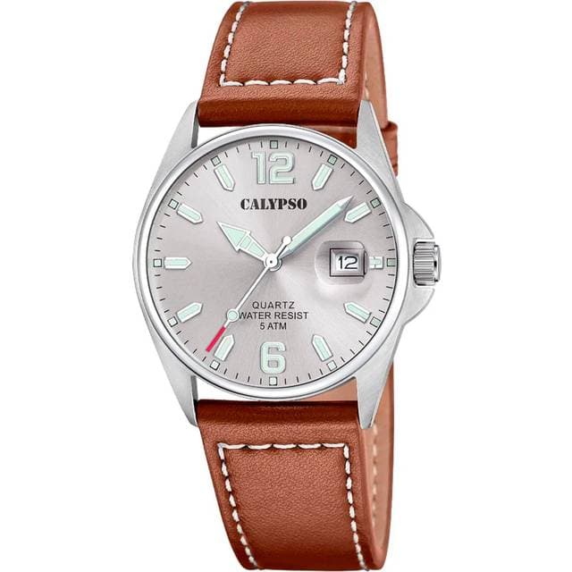 Calypso Basic 5870/2 Herre 40 mm Analog Kvarts Mineralglas Grey 18 mm