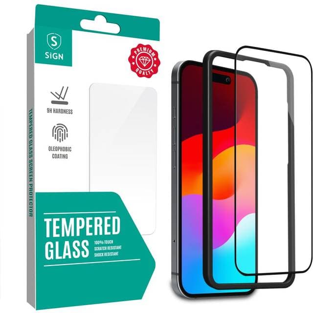 SiGN Full Cover Skærmbeskyttelse Hærdet Glas iPhone 16 Plus