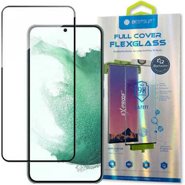 Bestsuit 3D Edge Nano Flexi Glass Film Full Screen Temperet Glass Med Ramme Samsung Galaxy S22 Plus
