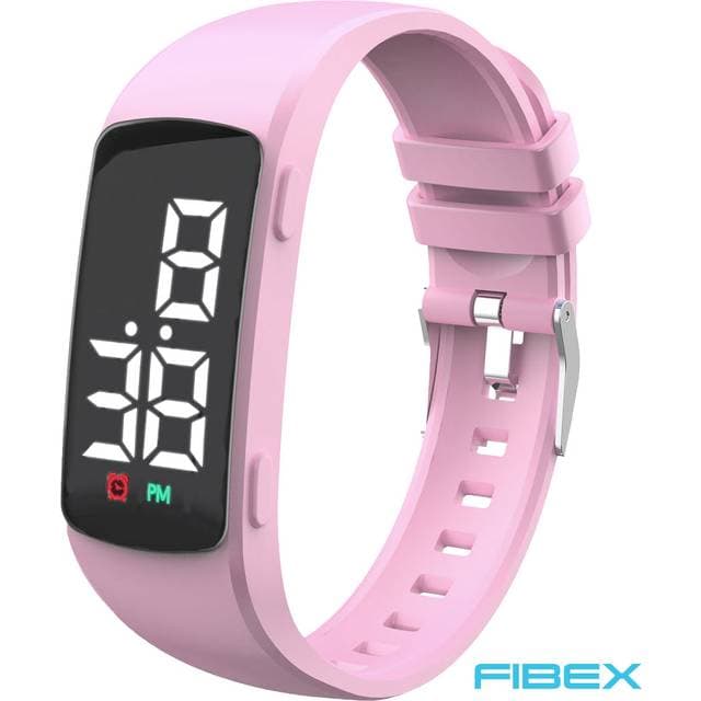 Fibex Vibrating Reminder Watch 15 Alarms Pink Vertical Sort digital dameur børneur