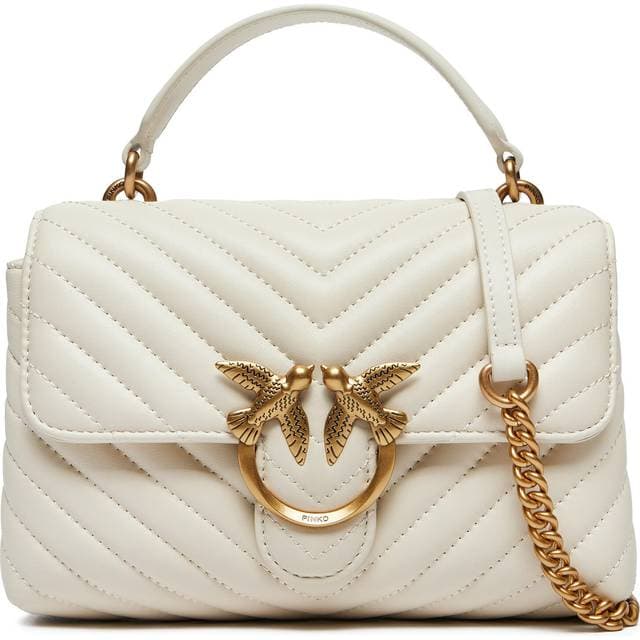 Pinko Chevron Quiltet Håndtaske - Hvid