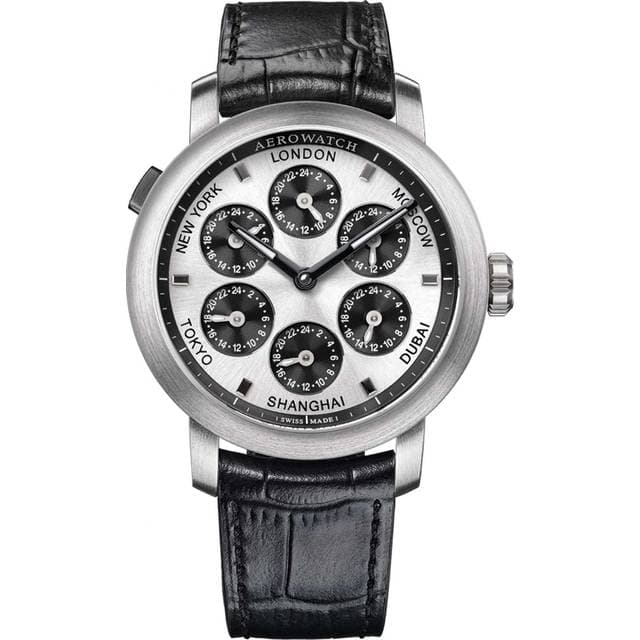 Aerowatch Renaissance 7 Time Zones A 51974 AA03 Sølvfarvet