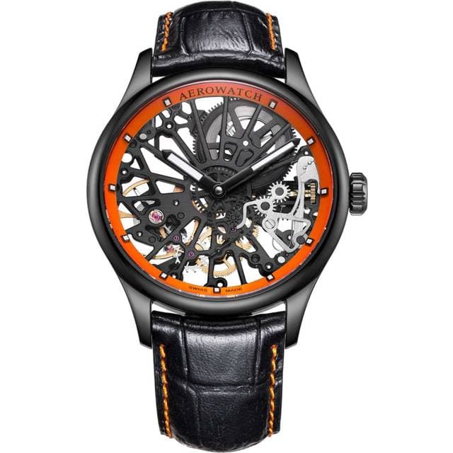 Aerowatch Renaissance Skeleton Cobweb A 50981 NO18 Sort
