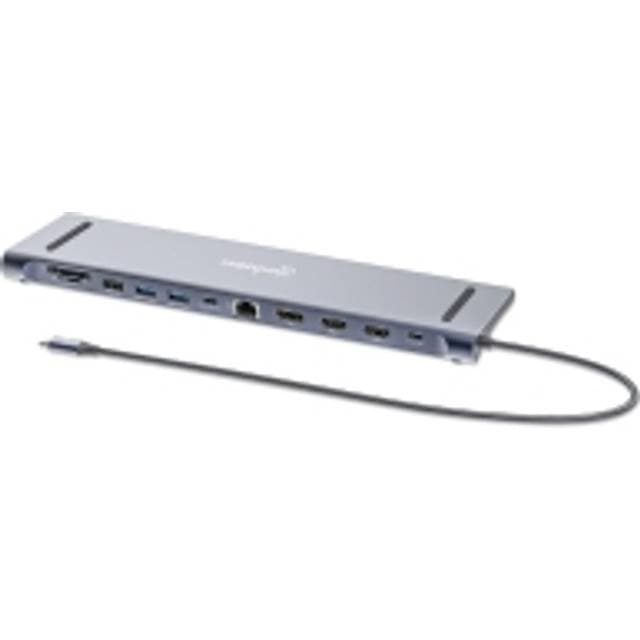Manhattan Dockingstation 12-in-1 4K 1xHDMI 2xDP 3xUSB-A