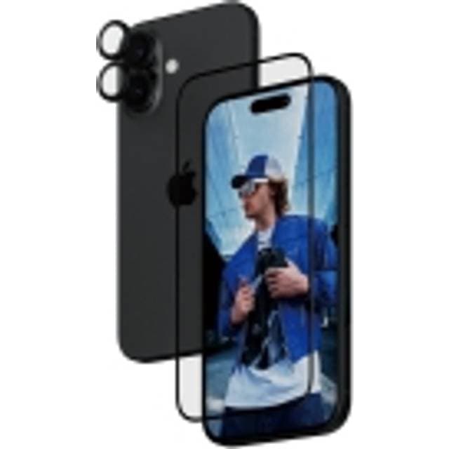 PanzerGlass 2-in-1 Protection screen lens protector kit for mobiltelefon rammefarve sort