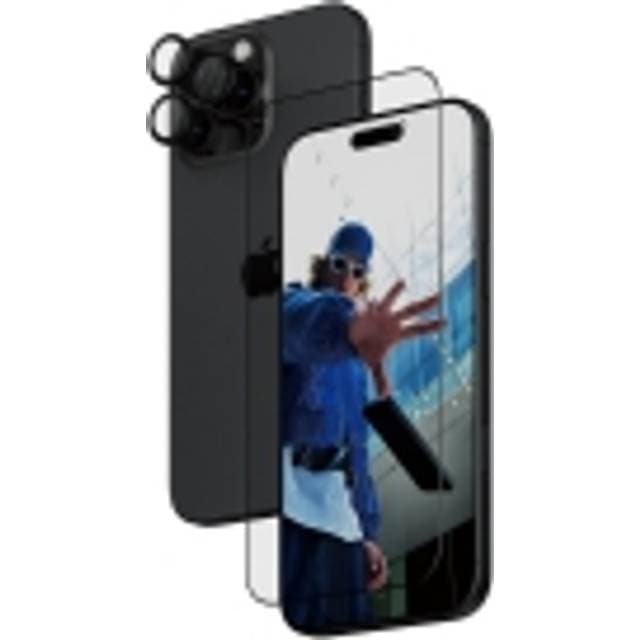 PanzerGlass 2-in-1 Protection screen lens protector kit for mobiltelefon rammefarve sort