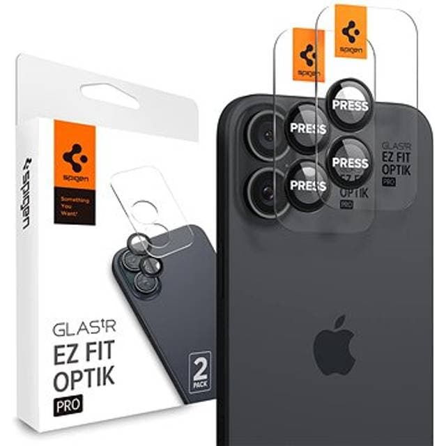 Spigen OSLONA APARATU OPTIK PRO GLAS.TR ”EZ FIT” CAMERA PROTECTOR 2-PACK IPHONE 16 16 PLUS BLACK