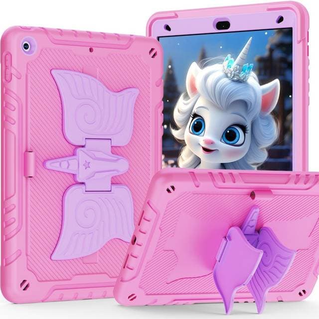 Eiderwood iPad 10.2" 2021/2020/2019 Unicorn Kickstand Børne Cover - Lyserød/Lilla