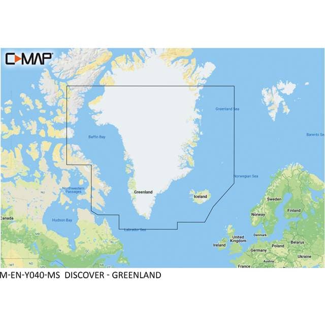 C-Map Y040 Discover kort til Grønland, Kun ved køb af plotter