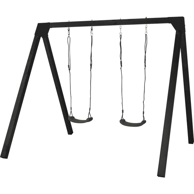 Plus Gyngestativ inkl. 2 gråsorte gyngesæder Sort