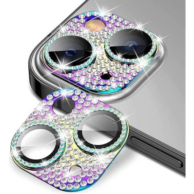 Enkay iPhone 13 13 Mini Glasbeskyttelse til Kameralinse m. Rhinsten Multifarvet