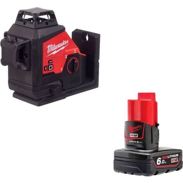 Milwaukee 3-plans Laser 360 M12 3PL + Batteri 6.0Ah M12 B6 4933498861