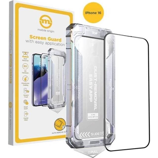 Mobile Origin Yellow Screen Guard with easy application iPhone 16
